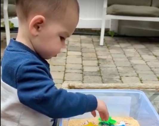 edible sensory sand bin