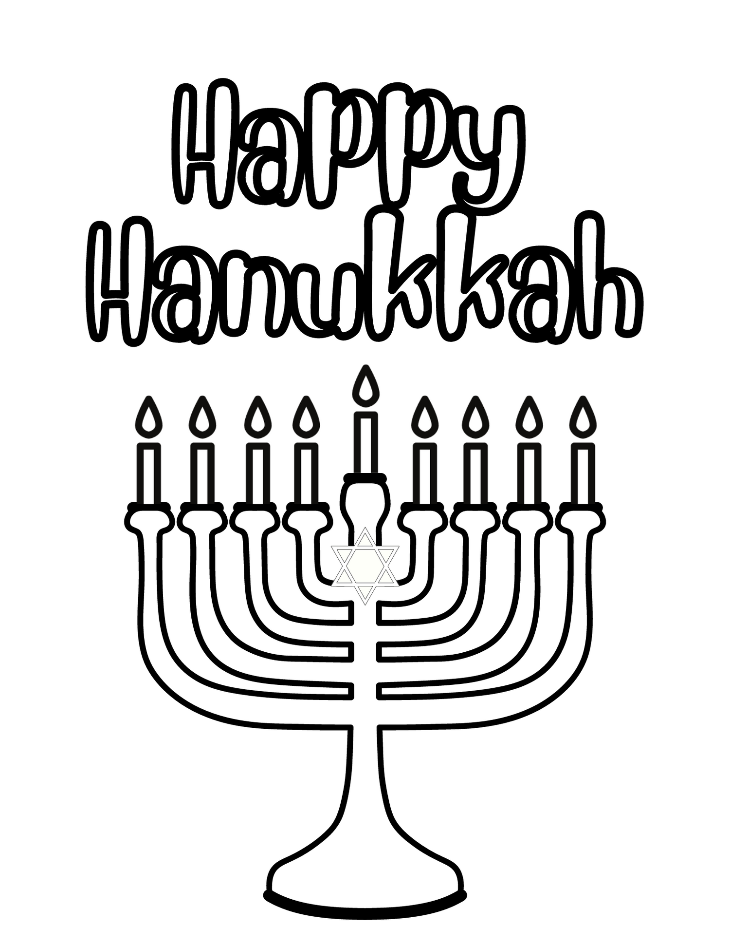 happy hanukkah menorah free coloring pages from Hanukkah Kits 
