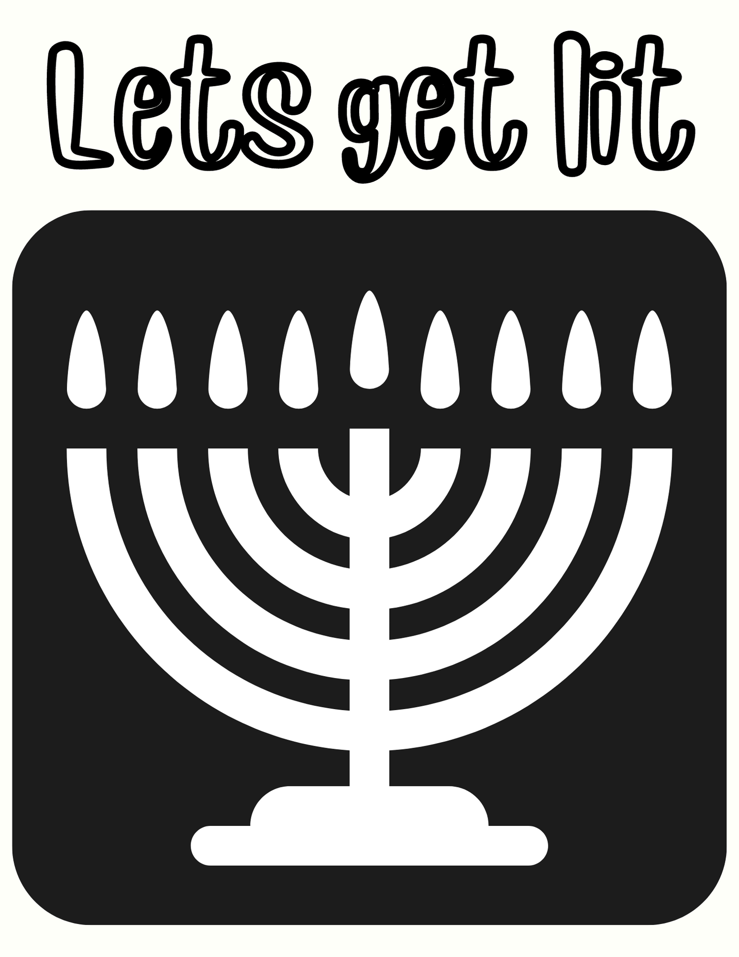 lets get lit free coloring pages from Hanukkah Kits 