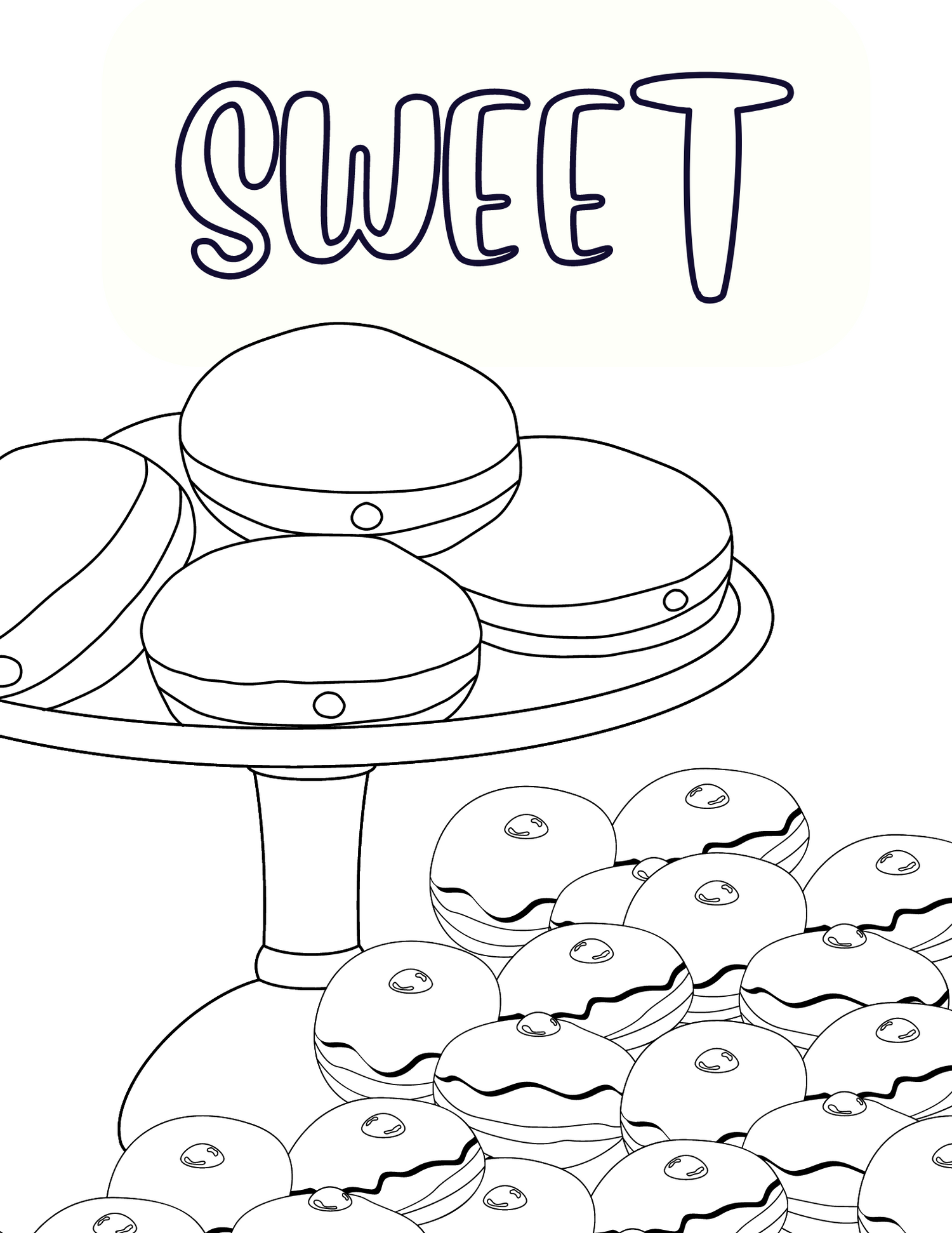 sufganiyot free coloring pages from Hanukkah Kits 